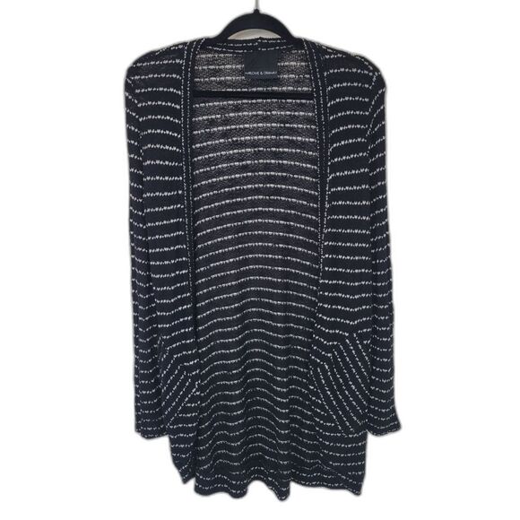 Harlowe & Graham Black White Stripe Cardigan - Picture 1 of 5